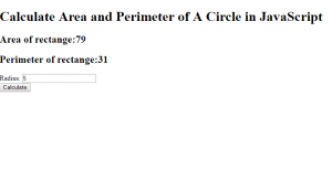 How to Calculate Area and Perimeter of a Circle in JavaScript ...