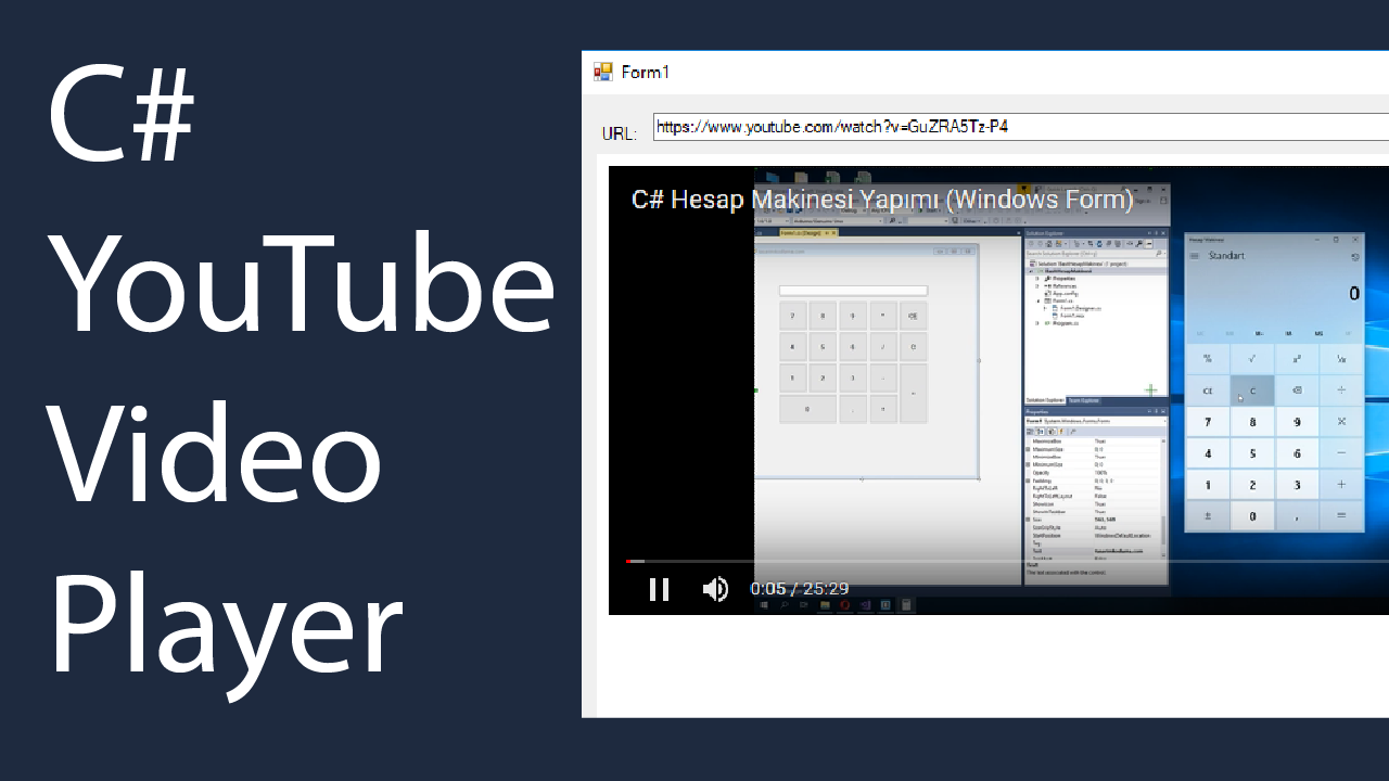 Windows form application. Video Player c# WINFORMS. Format player