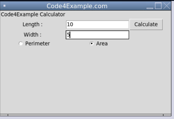 calculate area and perimeter in tkinter