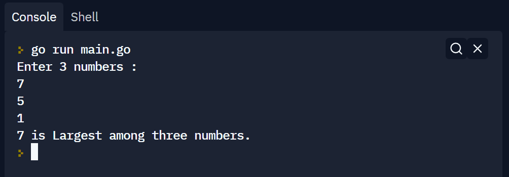 Program To Find Largest Number Among Three Numbers In Go Lang ...